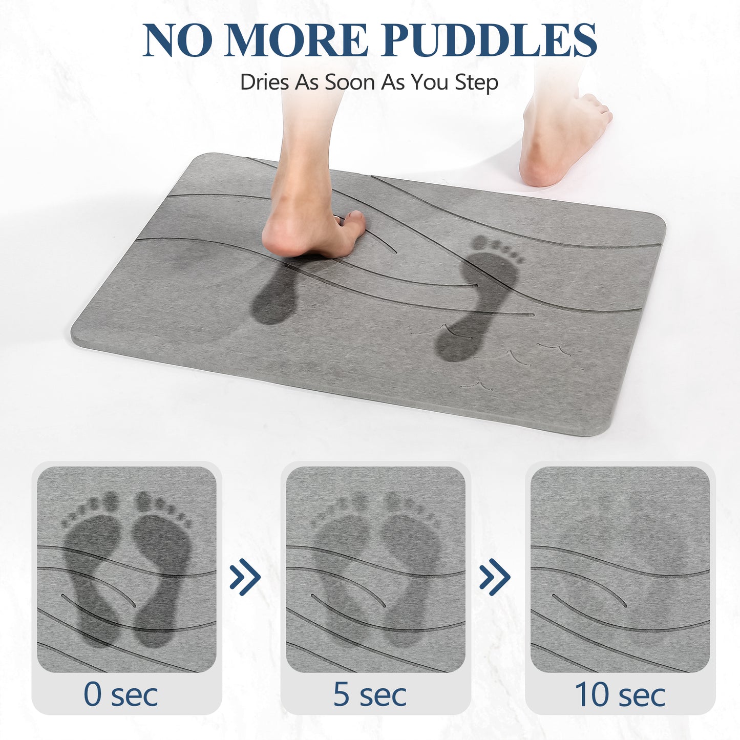 Burcha Design Bath Mat - Quick Drying Bath Mat Stone - Premium Mat for Bathroom, Ultra and Fast Drying for a Safe, Clean Experience - Safe Non - Slip Surface